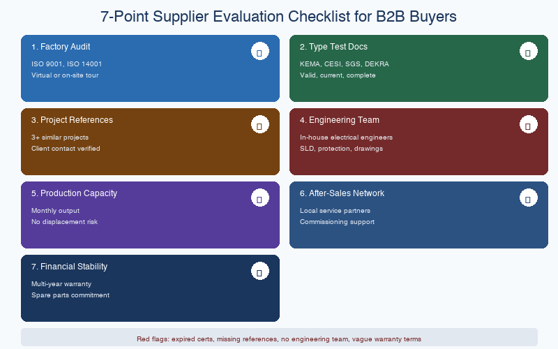 How to Choose a Reliable Low Voltage Switchgear Manufacturer: A B2B Buyer's Guide for North America and Europe 2 B2B supplier evaluation 7-point checklist for low voltage switchgear procurement